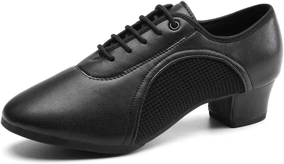 Women Closed Toe Latin Practice Dance Shoes Lace-up Ballroom Salsa Tango Performance Dance Shoes,Model 2801