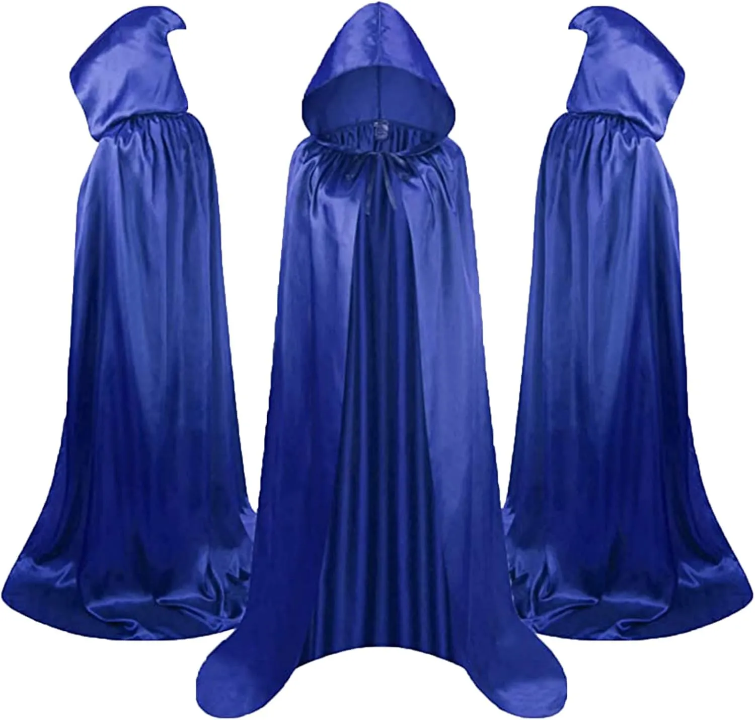 Women Halloween Cosplay Vintage Cape Lace-up Medieval Masquerade Dress Up Renaissance Long Hooded Witch Adult Cloak