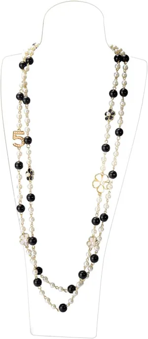 Women Long Pendants Layered Imitation Pearl Necklace