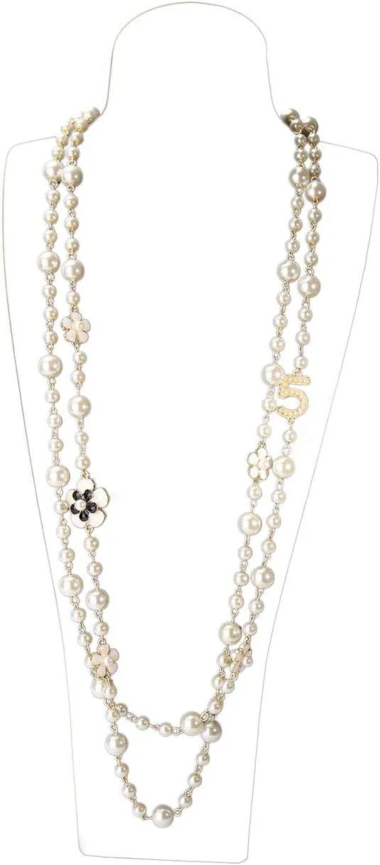 Women Long Pendants Layered Imitation Pearl Necklace