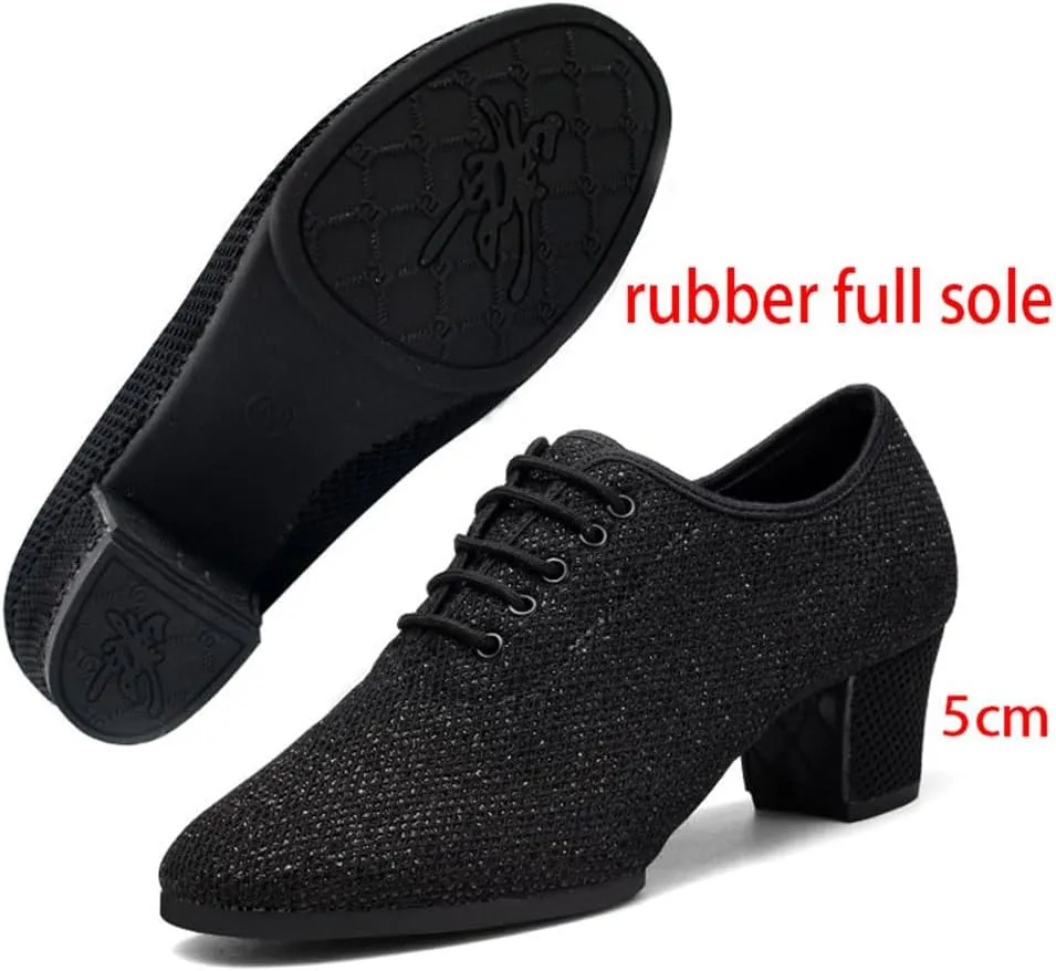 Women Practice Dance Sneaker, 2Inchs Heel Ballroom Dancing Shoes Breathable Modern Salsa Performance Shoes