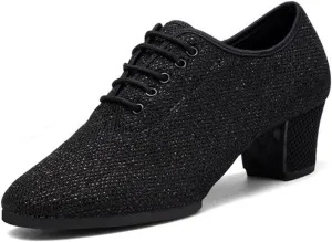 Women Practice Dance Sneaker, 2Inchs Heel Ballroom Dancing Shoes Breathable Modern Salsa Performance Shoes