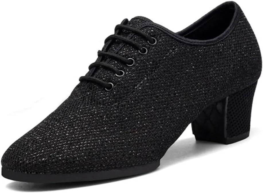 Women Practice Dance Sneaker, 2Inchs Heel Ballroom Dancing Shoes Breathable Modern Salsa Performance Shoes