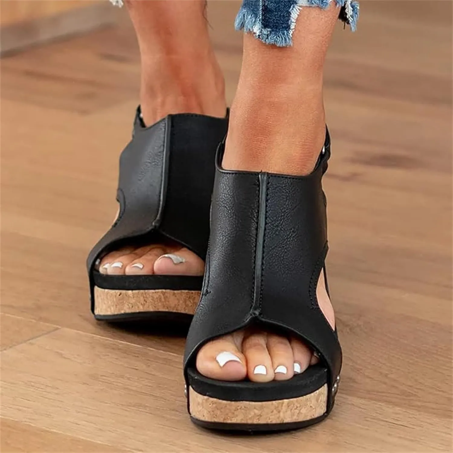 Women Sandals Comfortable Dressy Wedge Platform Sandals Open Toe Ankle Strap Slip on Summer Casual Dress Shoes Sandalias 2024