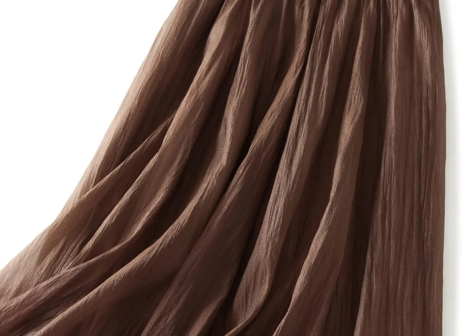 Women Tulle Skirt Elastic High Waist Irregular Hem Pleated Mesh Girl's A Line Midi Layered Skirt