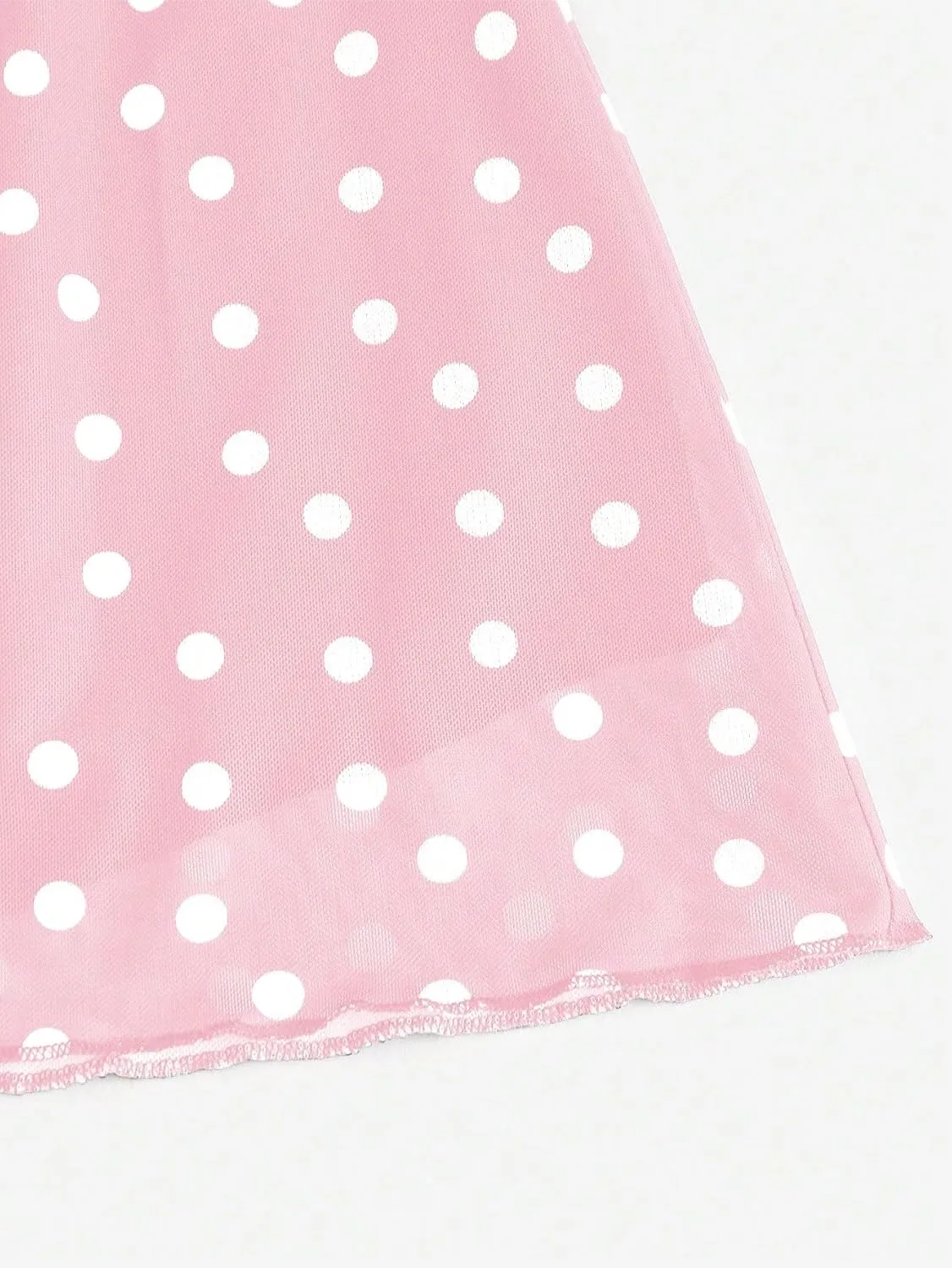 Women Y2k Cute Polka Dot Mesh A-Line Mini Skirt Vintage Low Rise Dots Printed Flowy Short Skort Summer Skirts
