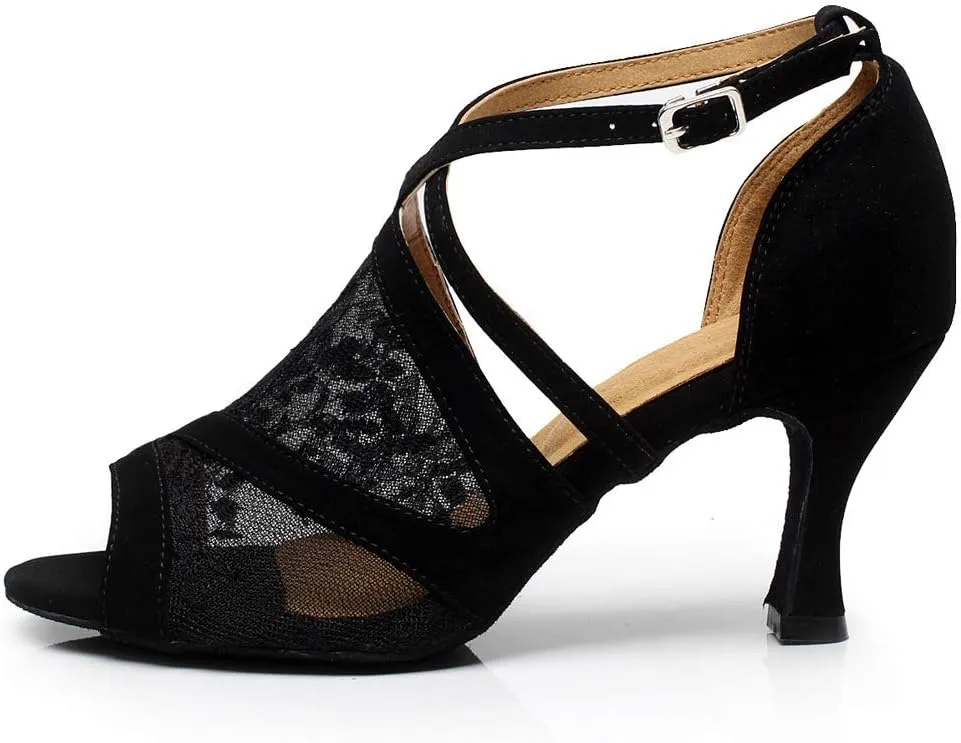 Women's 1920s Lace Party Wedding Shoes Practice Ballroom Dance Shoes