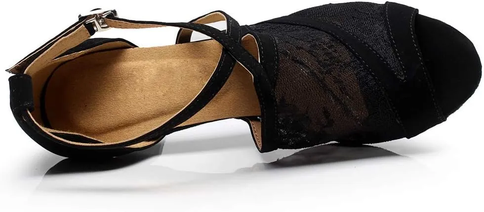 Women's 1920s Lace Party Wedding Shoes Practice Ballroom Dance Shoes