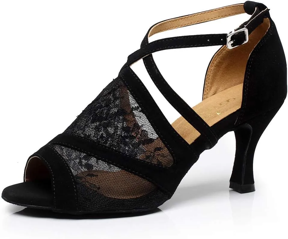 Women's 1920s Lace Party Wedding Shoes Practice Ballroom Dance Shoes