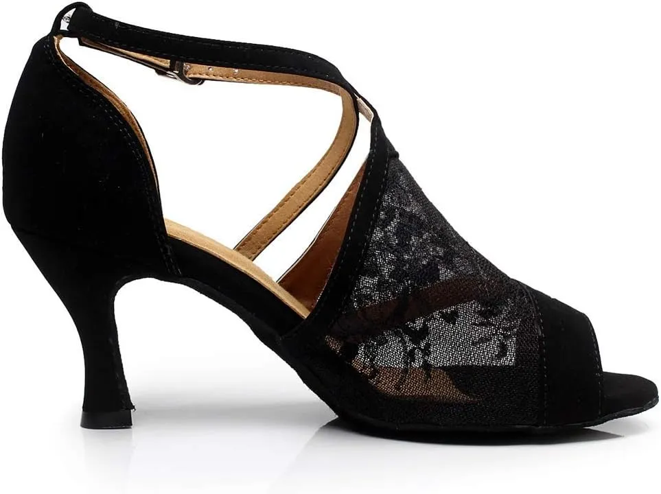 Women's 1920s Lace Party Wedding Shoes Practice Ballroom Dance Shoes