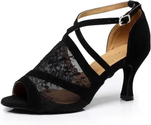 Women's 1920s Lace Party Wedding Shoes Practice Ballroom Dance Shoes