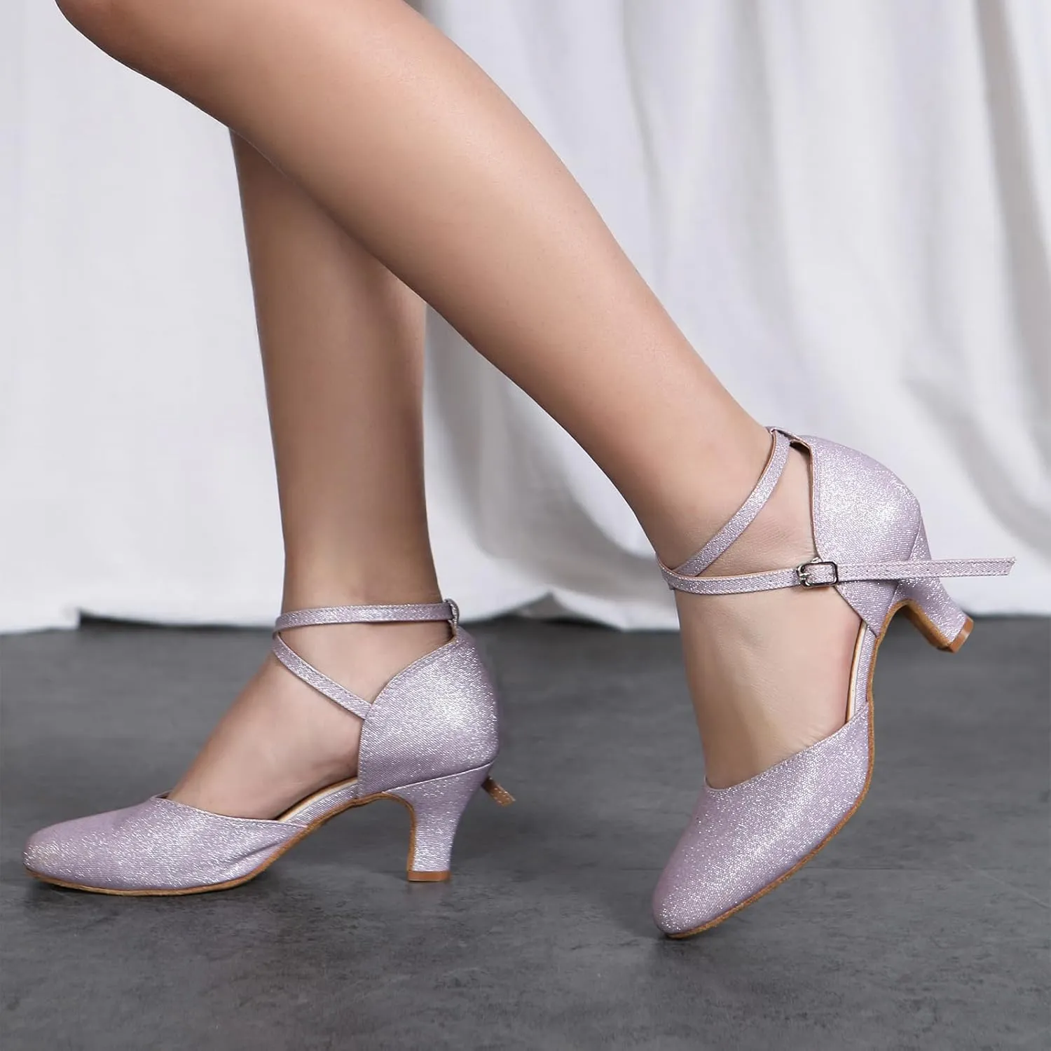 Women's Ballroom Dance Shoes Closed Toe Latin Salsa Tango Batchata Character Dancing Shoes