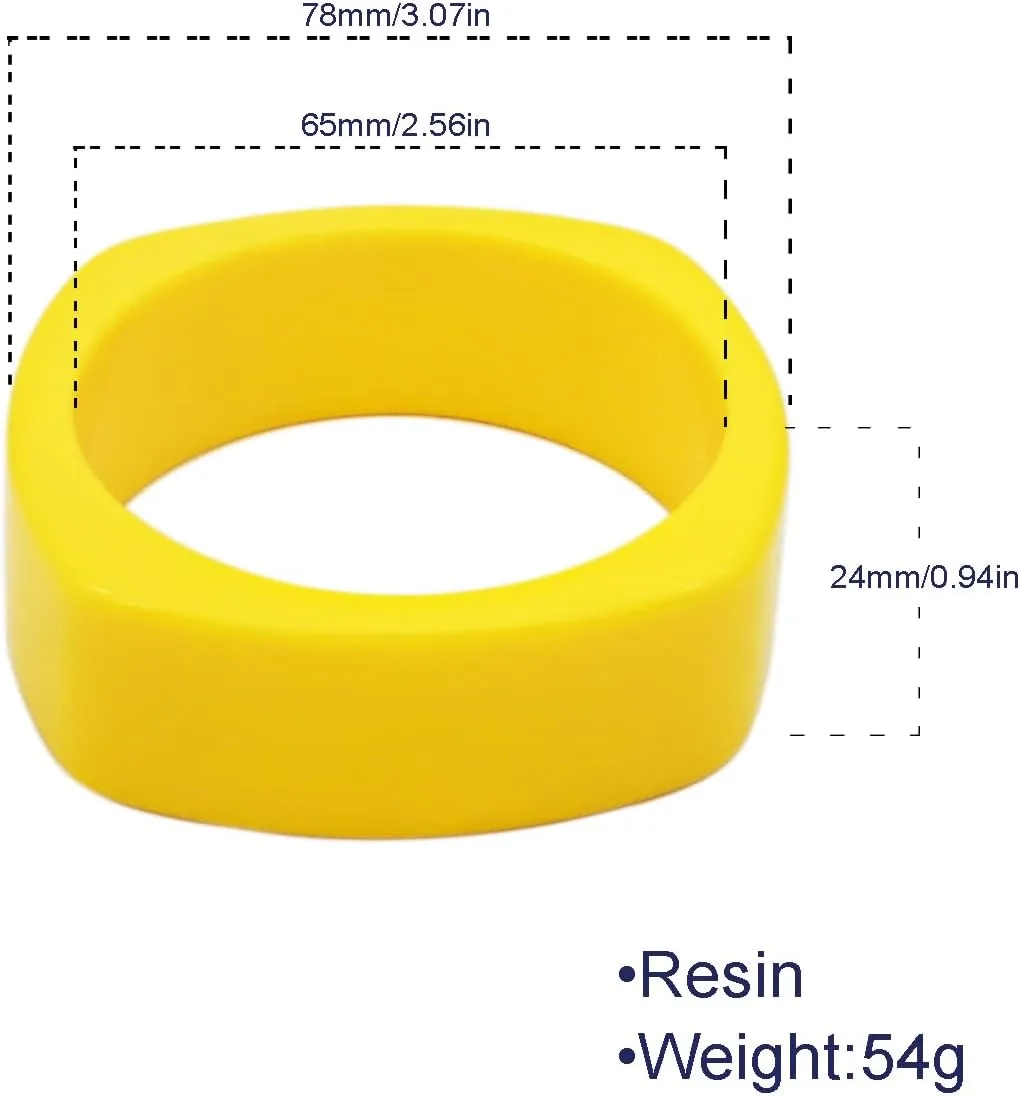 Womens Big Bangle Candy Color Resin Wide Bracelet Bangles Personalized