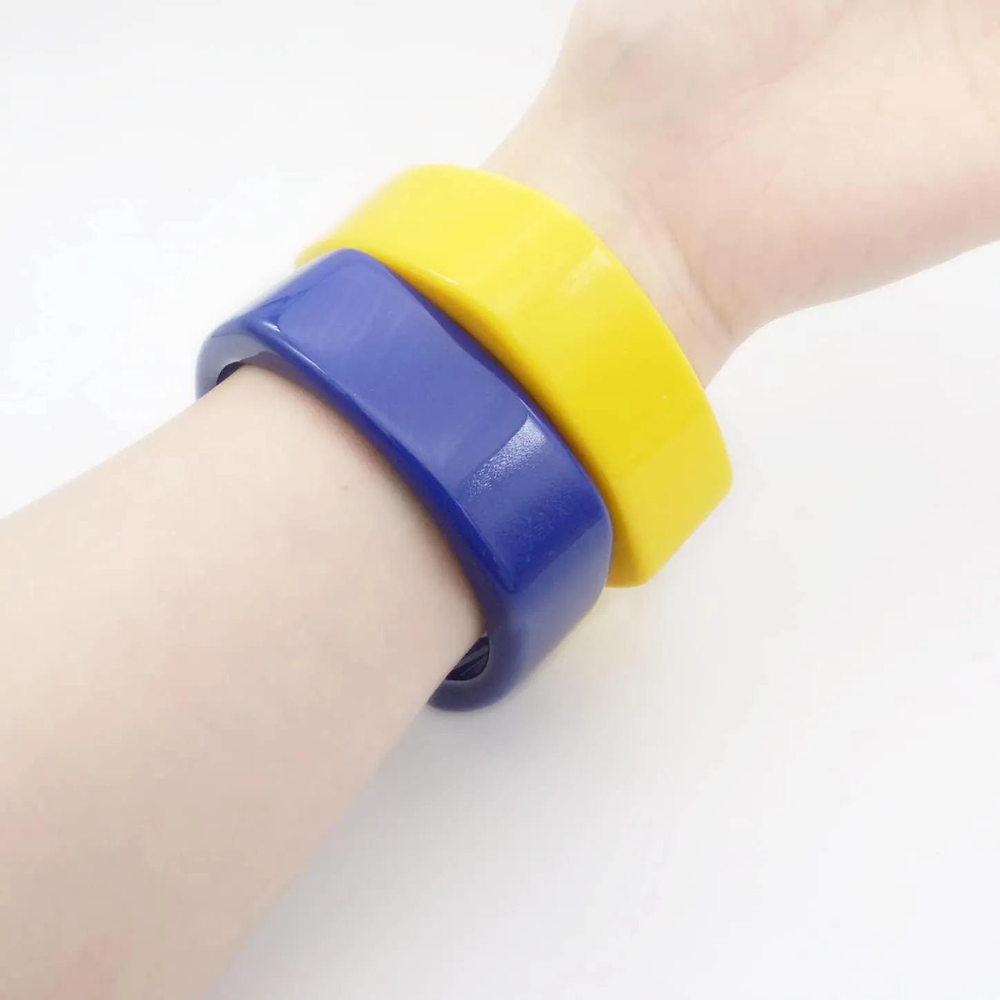 Womens Big Bangle Candy Color Resin Wide Bracelet Bangles Personalized