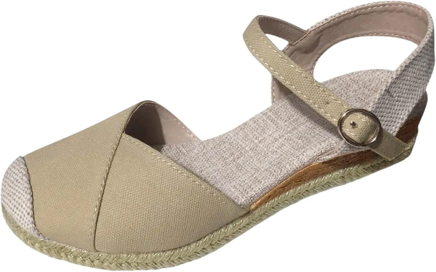 Women's Closed Toe Sandals Platform Wedge Sandal Buckle Ankle Strap Casual Dressy Espadrilles Sandals Comfortable Anti Slip Beach Comfortable Outdoor Shoes