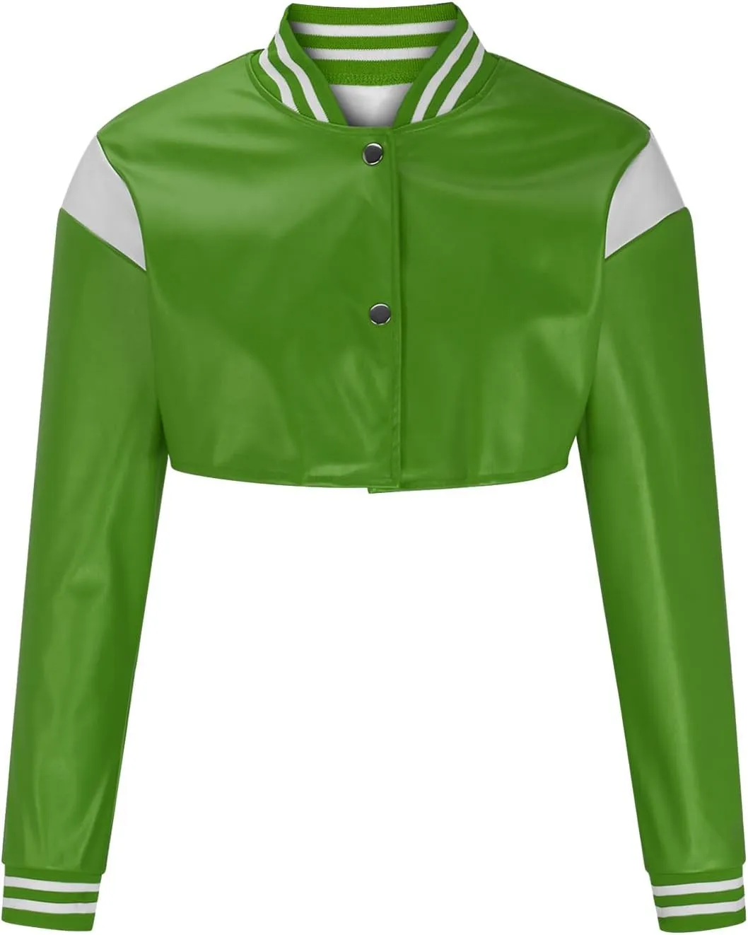 Women's Cropped Faux Leather Jackets Short Bomber Motorcycle Coats Colorblock Crop Moto Biker Jacket Trendy Clothes