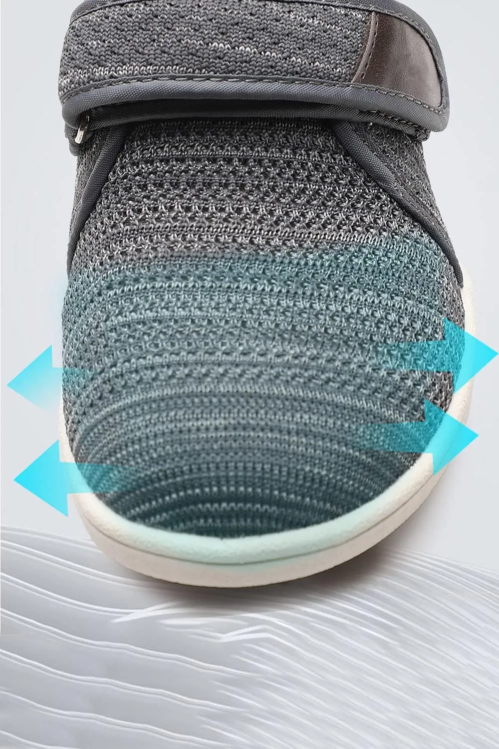 Women's Diabetic Shoes for Women Casual Adjustable Walking Shoes Wide Shoes for Elderly Swollen Feet Non-Slip Air Cushion Bottom Fattening and Widening