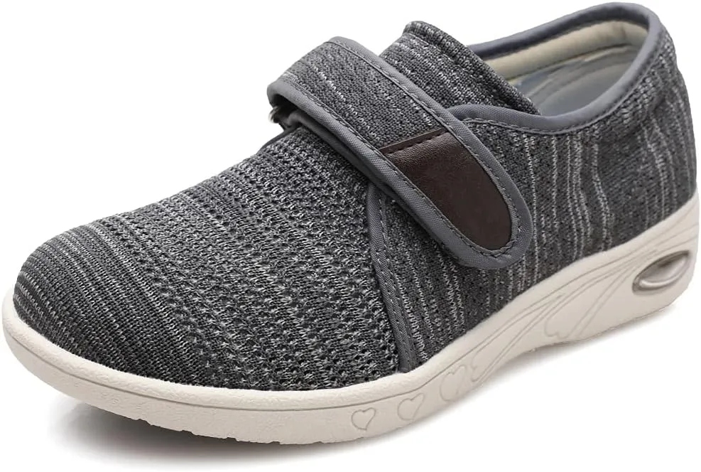 Women's Diabetic Shoes for Women Casual Adjustable Walking Shoes Wide Shoes for Elderly Swollen Feet Non-Slip Air Cushion Bottom Fattening and Widening