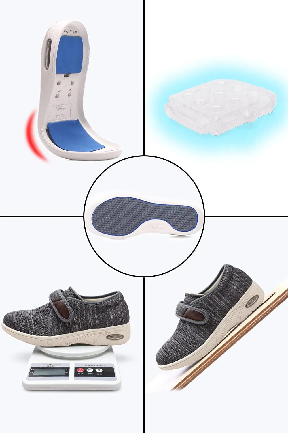 Women's Diabetic Shoes for Women Casual Adjustable Walking Shoes Wide Shoes for Elderly Swollen Feet Non-Slip Air Cushion Bottom Fattening and Widening