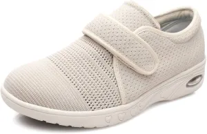 Women's Diabetic Shoes for Women Casual Adjustable Walking Shoes Wide Shoes for Elderly Swollen Feet Non-Slip Air Cushion Bottom Fattening and Widening