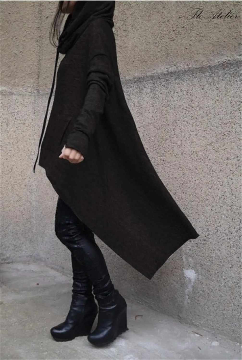 Women's Fashion Hoodies & Sweatshirts Cowl Neck Hi-Low Hem Pullover Oversize Long Asymmetric Sweater Top with Pockets
