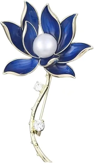 Women's Fine Pins -Van Gogh Sunflower  Star, Sailboat, Sapphire Blue Lotus, Red Plum and White Magnolia Rose Enamel Pins Gifts