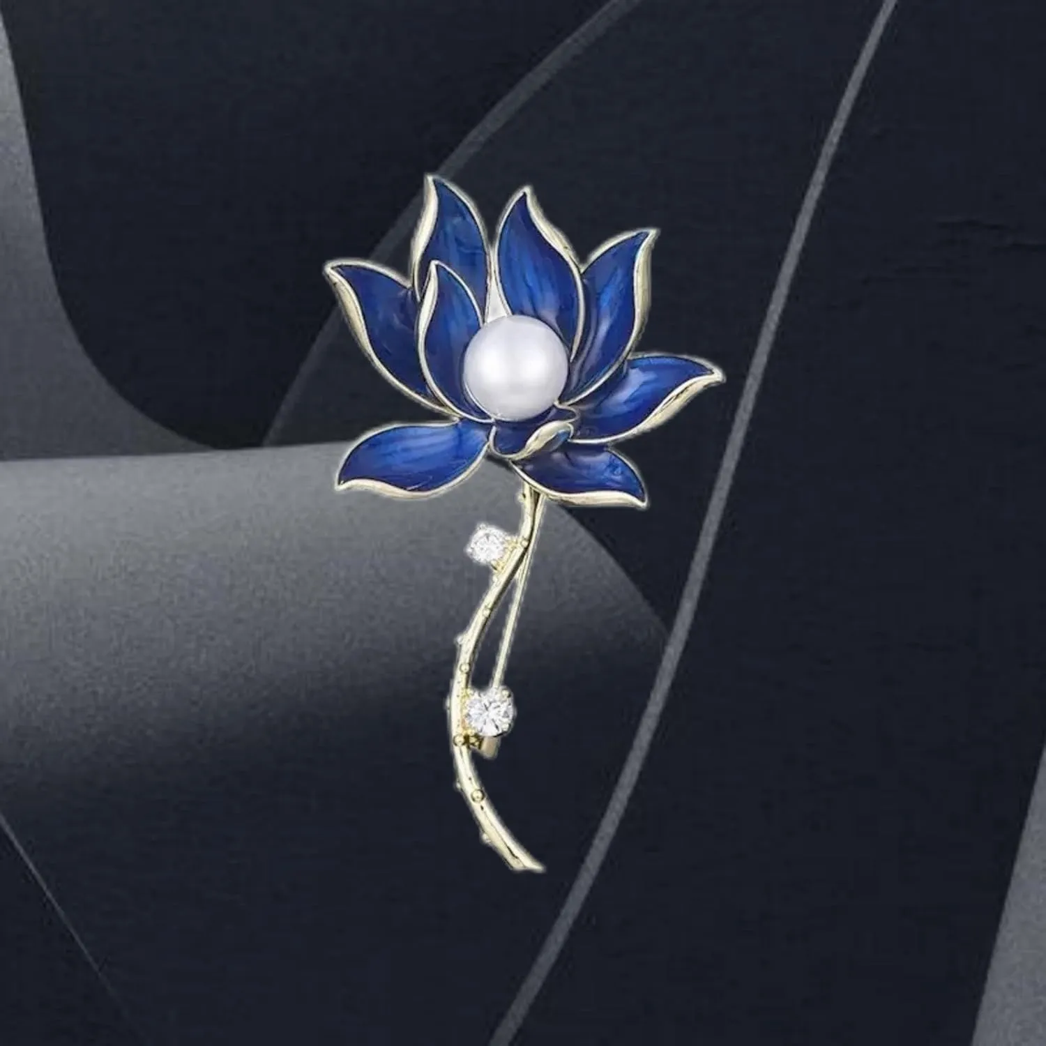 Women's Fine Pins -Van Gogh Sunflower  Star, Sailboat, Sapphire Blue Lotus, Red Plum and White Magnolia Rose Enamel Pins Gifts