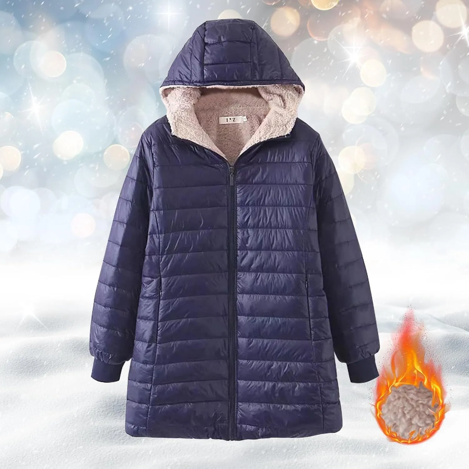 Womens Fleece Sherp_a Lined Winter Jackets Shaggy Long Sleeve Full Zipper Coats Warm Winter Going Out Outerwear