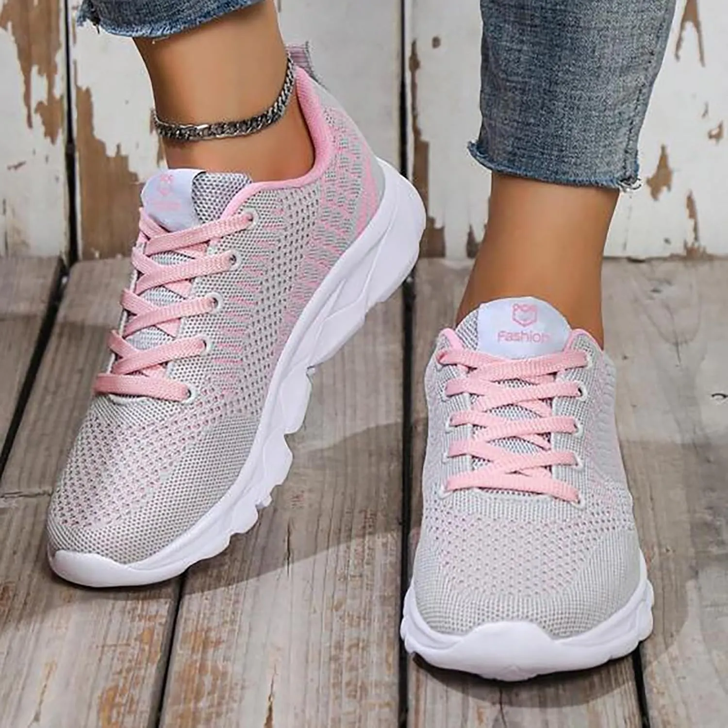 Women's Lightweight Walking Sneakers Breathable Tennis Athletic Running Shoes Fashion Non Slip Sport Shoes