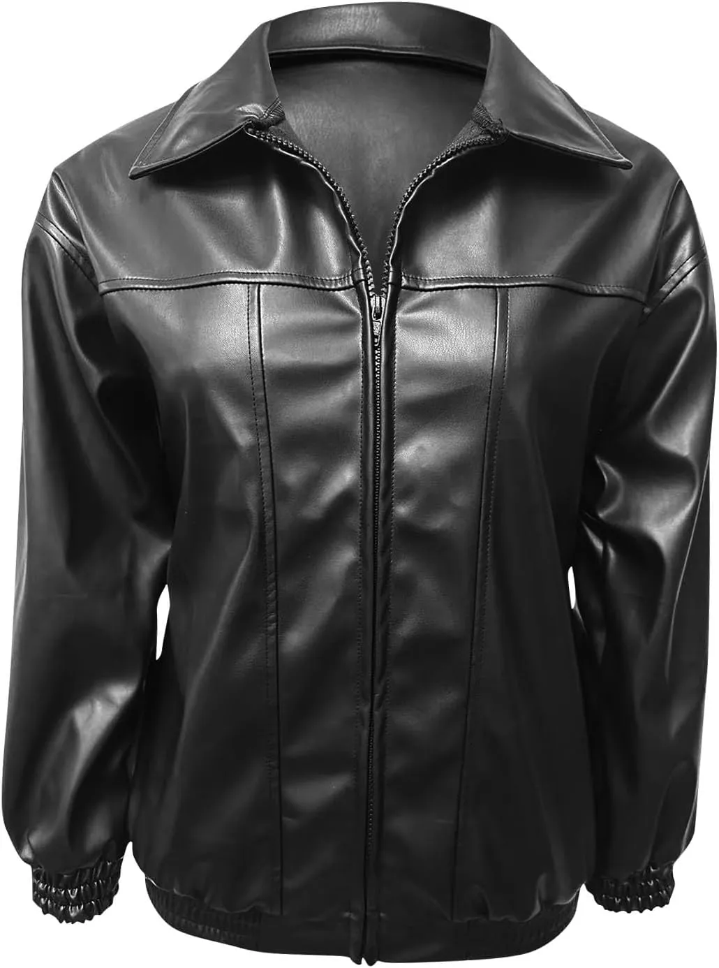 Womens Oversized Leather Jackets Motorcycle Bomber Coats Fall Fashion Outfits Zip Up Leather Jackets for Women 2024