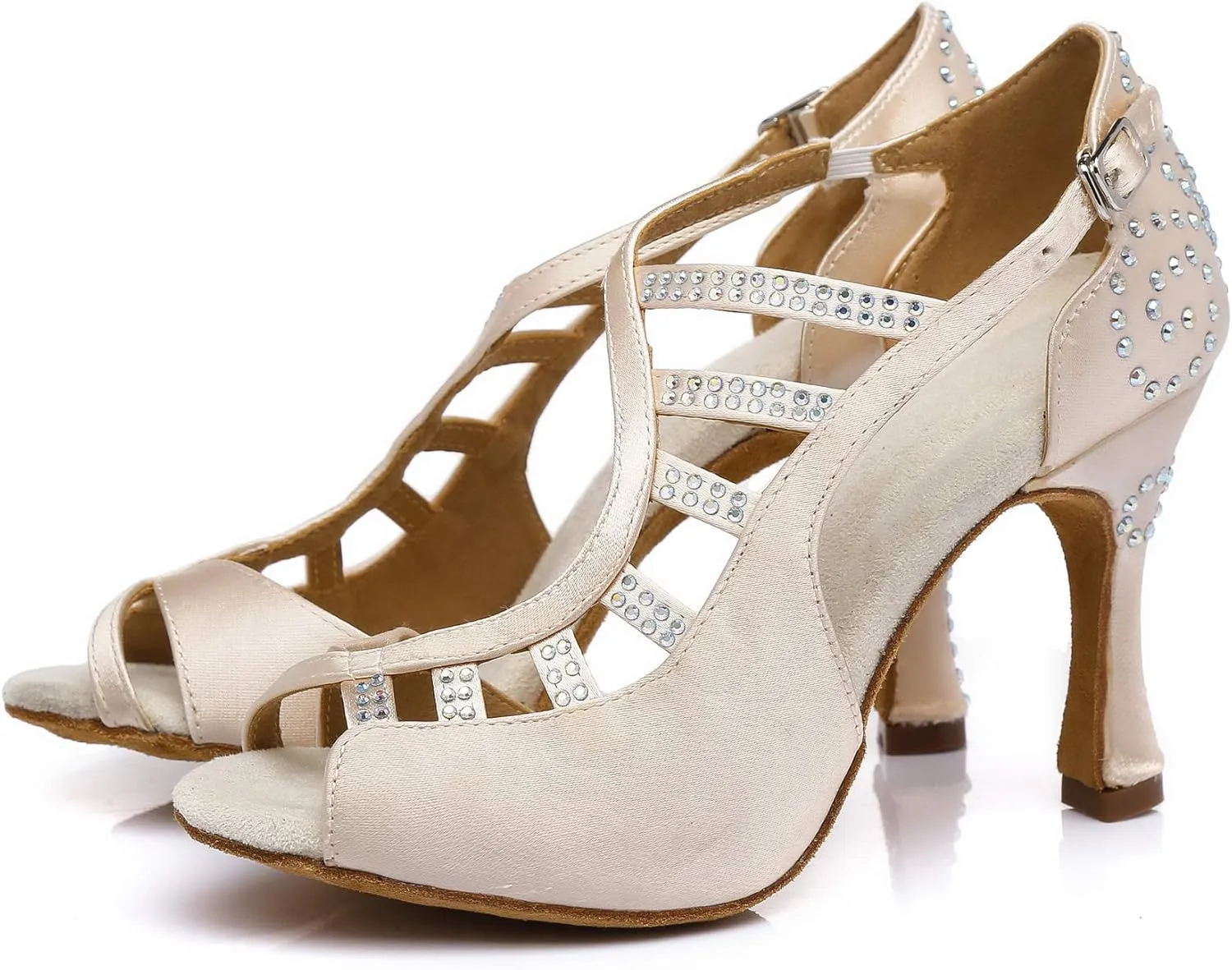 Women's Rhinestone Ballroom Dance Shoes Latin Performance Wedding Shoes For 1920s Party Shoes