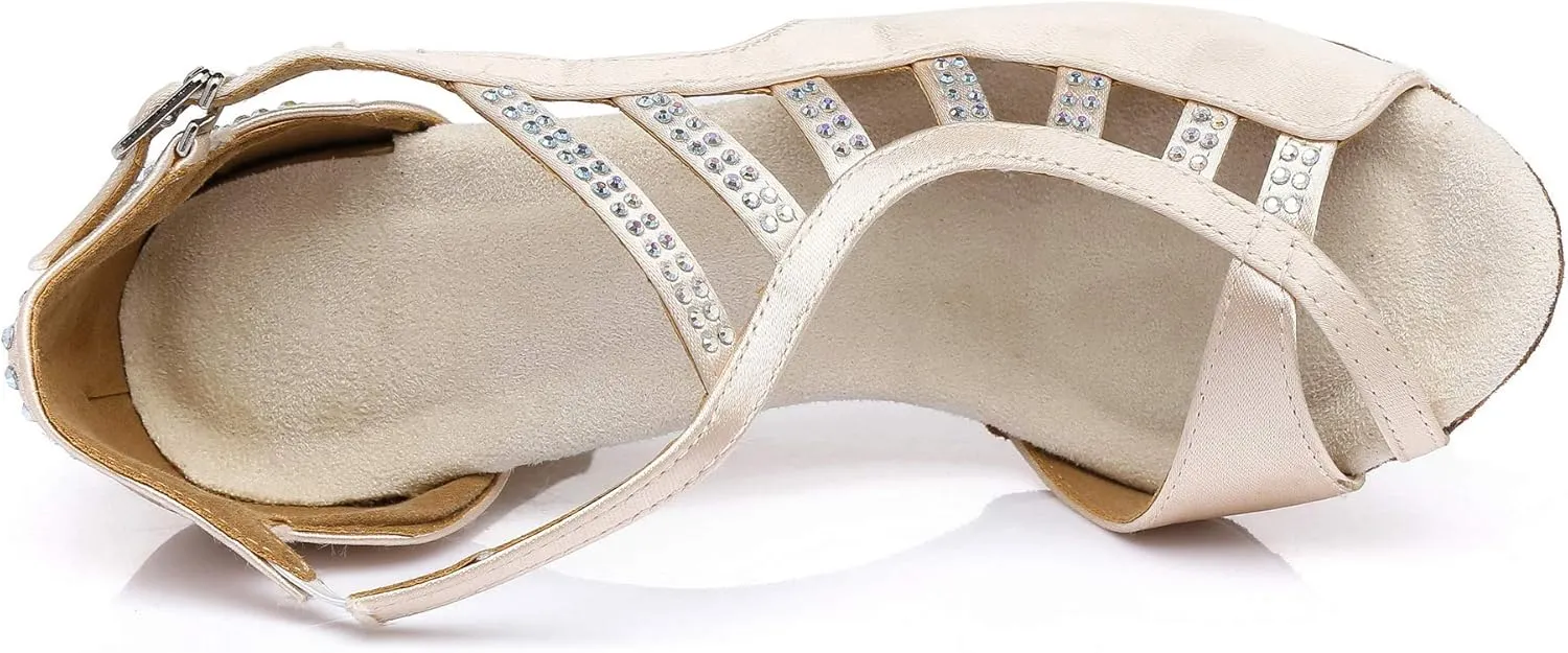 Women's Rhinestone Ballroom Dance Shoes Latin Performance Wedding Shoes For 1920s Party Shoes