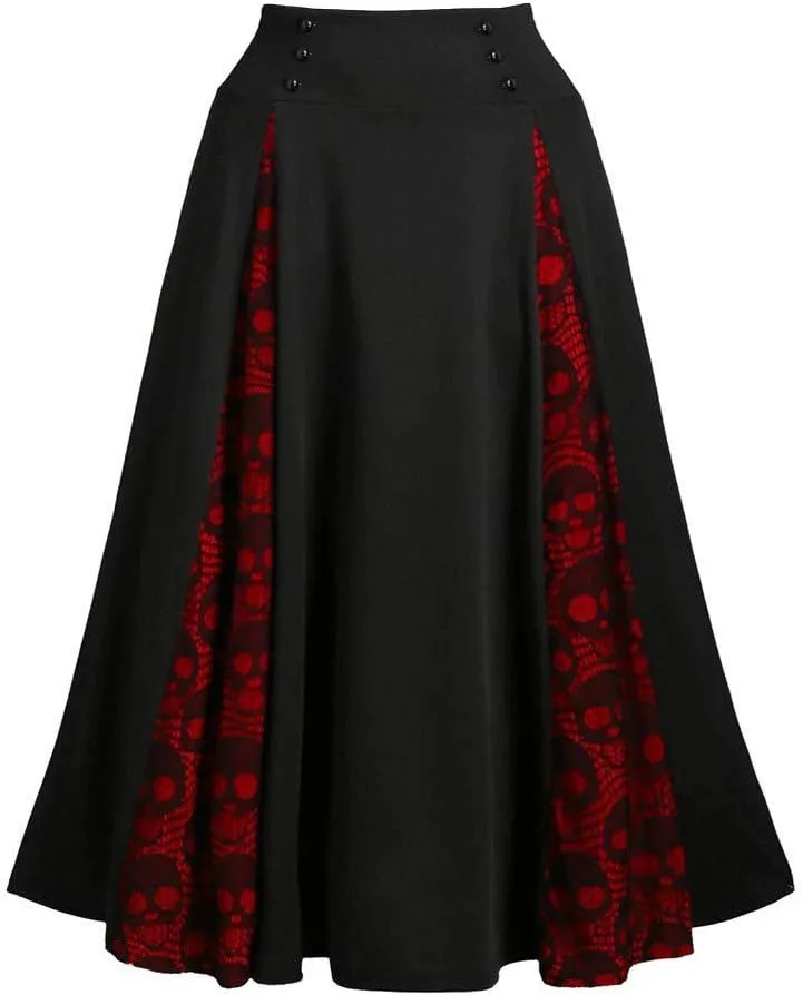 Women's Vintage Gothic Court Lace Stitching Wrap Skirt - Retro Gothic Pleated Asymmetric High Low Lace Ruffle Skirt