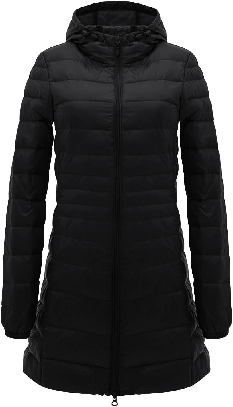 Womens Winter Coats Lightweight Quilted Jackets Thicken Warm Puffer Jackets Long Down Coats Slim Fit Windproof Outwear