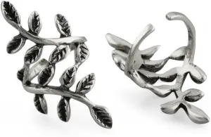 Wrapped Vine Ear Cuff Earrings - 925 Sterling Silver - Mirrored Leaves Gift - Sterling Silver Earrings - Stylish Accessory