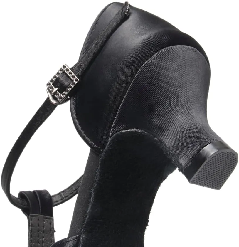 YKXLM Latin Ballroom Dance Shoes Women Salsa Tango Performance T-Strap Bachata Dancing Shoes